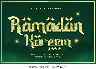 decorative ramadan editable text effect vector