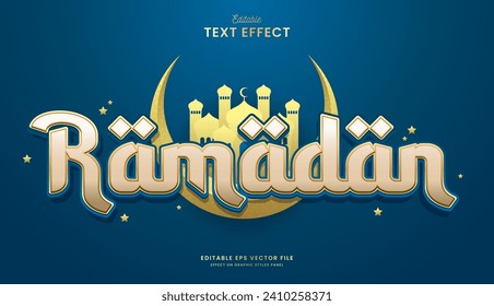 decorative ramadan editable text effect vector design