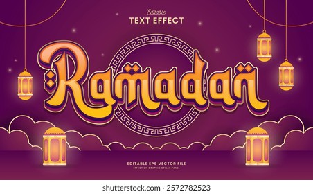 decorative ramadan editable text effect vector design