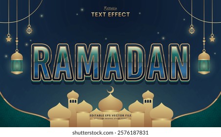 decorative ramadan editable text effect vector design