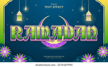 decorative ramadan editable text effect vector design