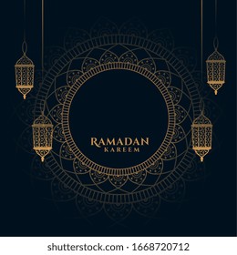 decorative ramadan kareem background with arabic lanterns