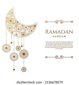 Decorative ramadan kareem islamic greeting card. -  Vector.