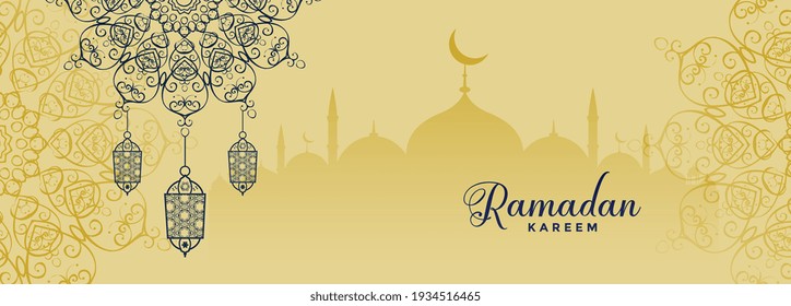 diseño decorativo de banner estilo ramadan kareem estilo mandala islámica