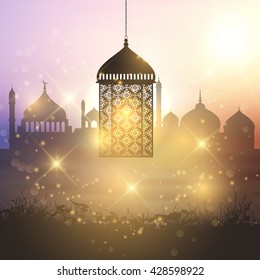 Decorative Ramadan lantern background