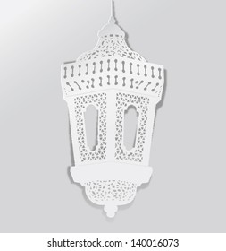 Decorative Ramadan lantern- paper craft style vector