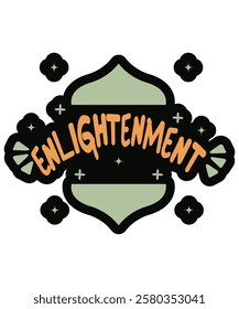 A decorative Ramadan-themed vector illustration featuring the word "Enlightenment" in an Islamic ornamental style. Perfect for religious and spiritual design