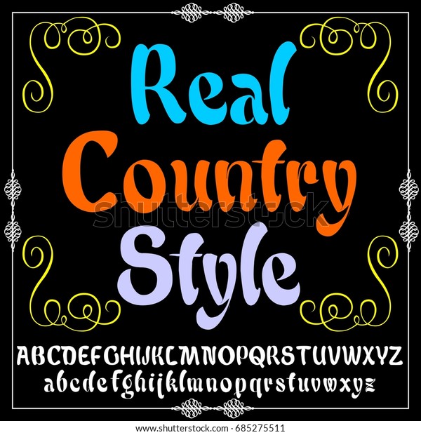 Decorative Real Country Style Script Handcrafted Royalty Free