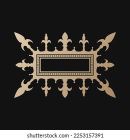 Decorative rectangle frame on black background Abstract pattern Vector illustration