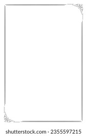 Decorative rectangle frame. Rectangle frame vector illustration. Suitable for wedding invitation, aesthetic decoration, social media post, banner, promotion, advertising, etc.