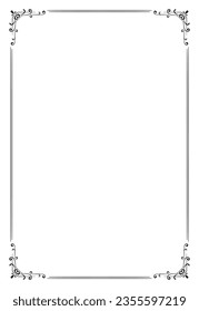 Decorative rectangle frame. Rectangle frame vector illustration. Suitable for wedding invitation, aesthetic decoration, social media post, banner, promotion, advertising, etc.