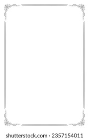 Decorative rectangle frame. Rectangle frame vector illustration. Suitable for wedding invitation, aesthetic decoration, social media post, banner, promotion, advertising, etc.