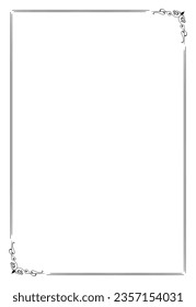 Decorative rectangle frame. Rectangle frame vector illustration. Suitable for wedding invitation, aesthetic decoration, social media post, banner, promotion, advertising, etc.