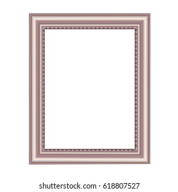 Decorative rectangular frame of silvery color