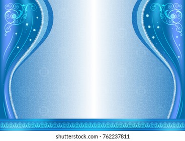 Decorative rectangular framework depicting theatrical scene. Template for kid’s diploma, certificate. A4  page proportions.
