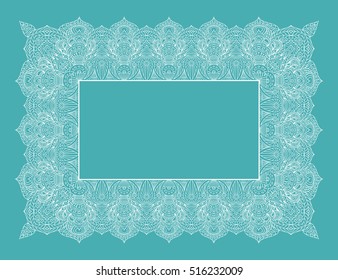 Decorative rectangular vector blank frame, isolated design element 
