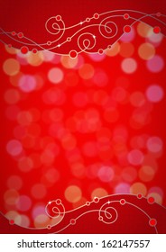 Decorative red background for congratulatory text with shining decorative elements
