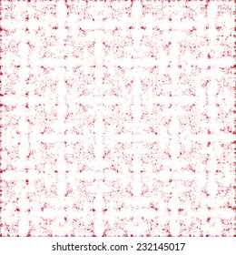decorative red background with crystallized white forms,