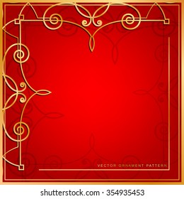Decorative red background with ornamental pattern