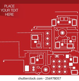 decorative red background with scheme
