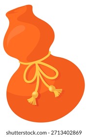 Bolso rojo decorativo. Icono coreano del recuerdo de la suerte