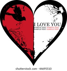 decorative red and black valentine heart