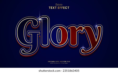 diseño vectorial editable de efecto de texto de script rojo y azul decorativo