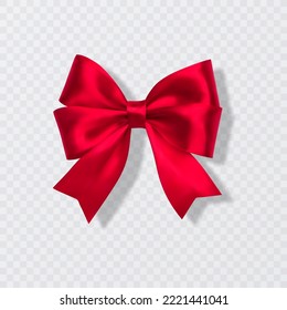 Arco rojo decorativo y cinta roja. Codo vectorial para la decoración de páginas aislada en blanco