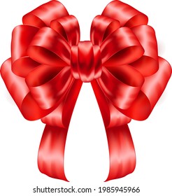 Decorative red bow. Vector drawing