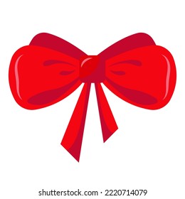 Decorative red bow. Vector illustration.