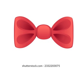 Ilustración vectorial de arco rojo decorativa aislada en fondo blanco