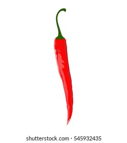 Decorative red  chili pepper isolated. Vector