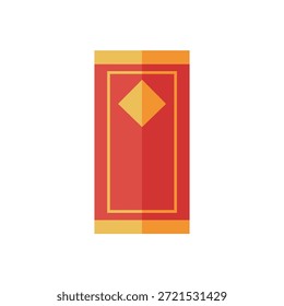 Icono de libro de sobre rojo decorativo que representa la riqueza, la tradición y el regalo festivo.
