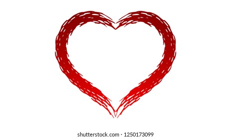 Decorative red heart. An interesting texture like a thorn. Red heart as a sign of love. Red graphics for a banner, an advertisement or a website.