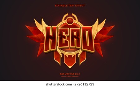 decorative red hero editable text effect design