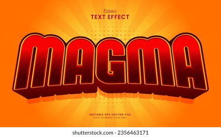 decorative red hot magma editable text effect vector design