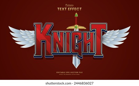 decorative red knight editable text effect vector design