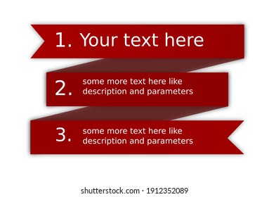 Decorative Red ribbon 3 lines for your text
