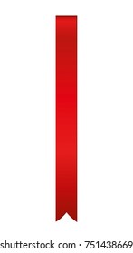 Decorative Red Ribbons Banner With Copy Space Isolated On White. Vector. For A Holiday Or A Party. Bookmark For The Book 