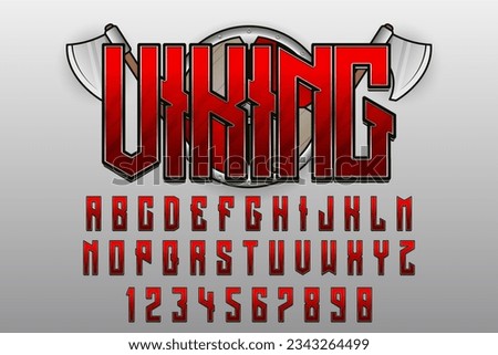 decorative red viking editable text effect vector design