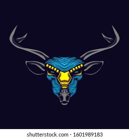 decorative reindeer head artwork illustration