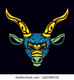 decorative reindeer head artwork illustration