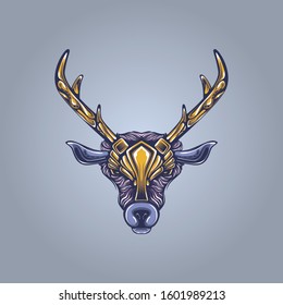 decorative reindeer head artwork illustration