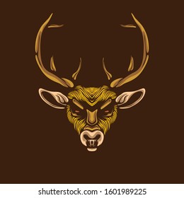 decorative reindeer head artwork illustration