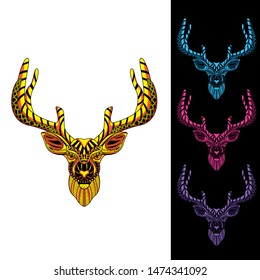 decorative reindeer head from glowing pattern