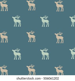 Decorative reindeer vector pattern. Design illustration winter background image.