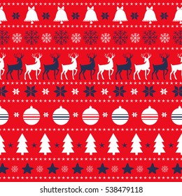 Decorative reindeer vector pattern Merry Christmas and Happy New Year.Design illustration background winter holiday repeat ornament print