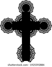 Decorative religious cross. Vector illustration.