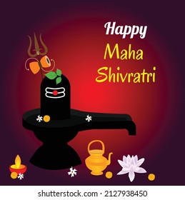 Decorative Religious Maha Shivratri Festival Greeting Card 
