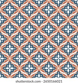Decorative Repeated Floral Motif Pattern Design, Seamless Surface Print for Fabric